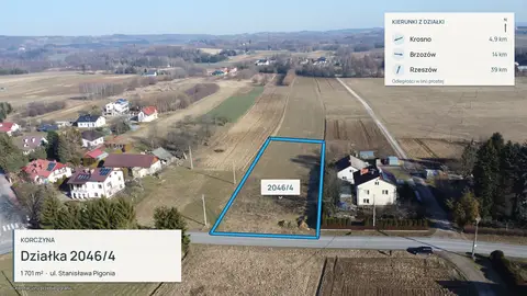 Działka 17,01 ara w Korczynie, Korczyna