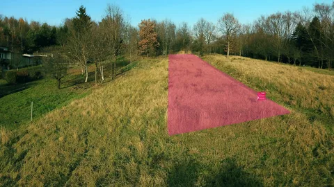 Zielony odpoczynek w Białobrzegach, Krosno, Białobrzegi, ul. Białobrzeska — Zdjęcie z orientacyjnym oznaczeniem działki