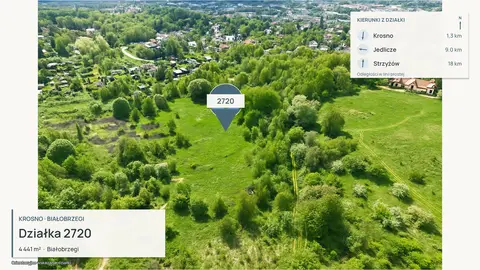 Działka 4441 m² w Krośnie-Białobrzegach, Krosno, Białobrzegi