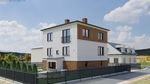 Barwinek — Wizualizacje koncepcyjne — Wizualizacja koncepcyjna — Dom od strony drogi, zdjęcie 6 z 18