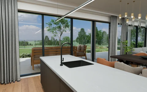 Godowa — Proposed interiors — Concept visualisation: Kitchen and terrace access, photo 3 of 12
