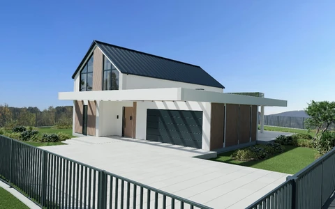 Concept visualisation: Entrance and garage