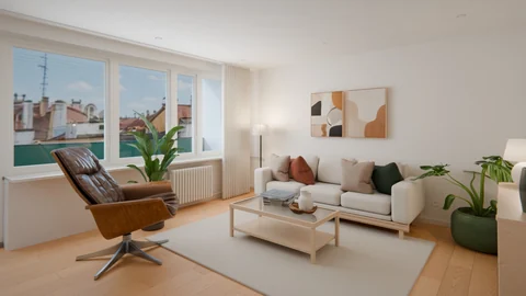 Sanok, Posada, ul. Wolna — Concept visualisations — Concept visualisation — Living room with loggia access, photo 1 of 18